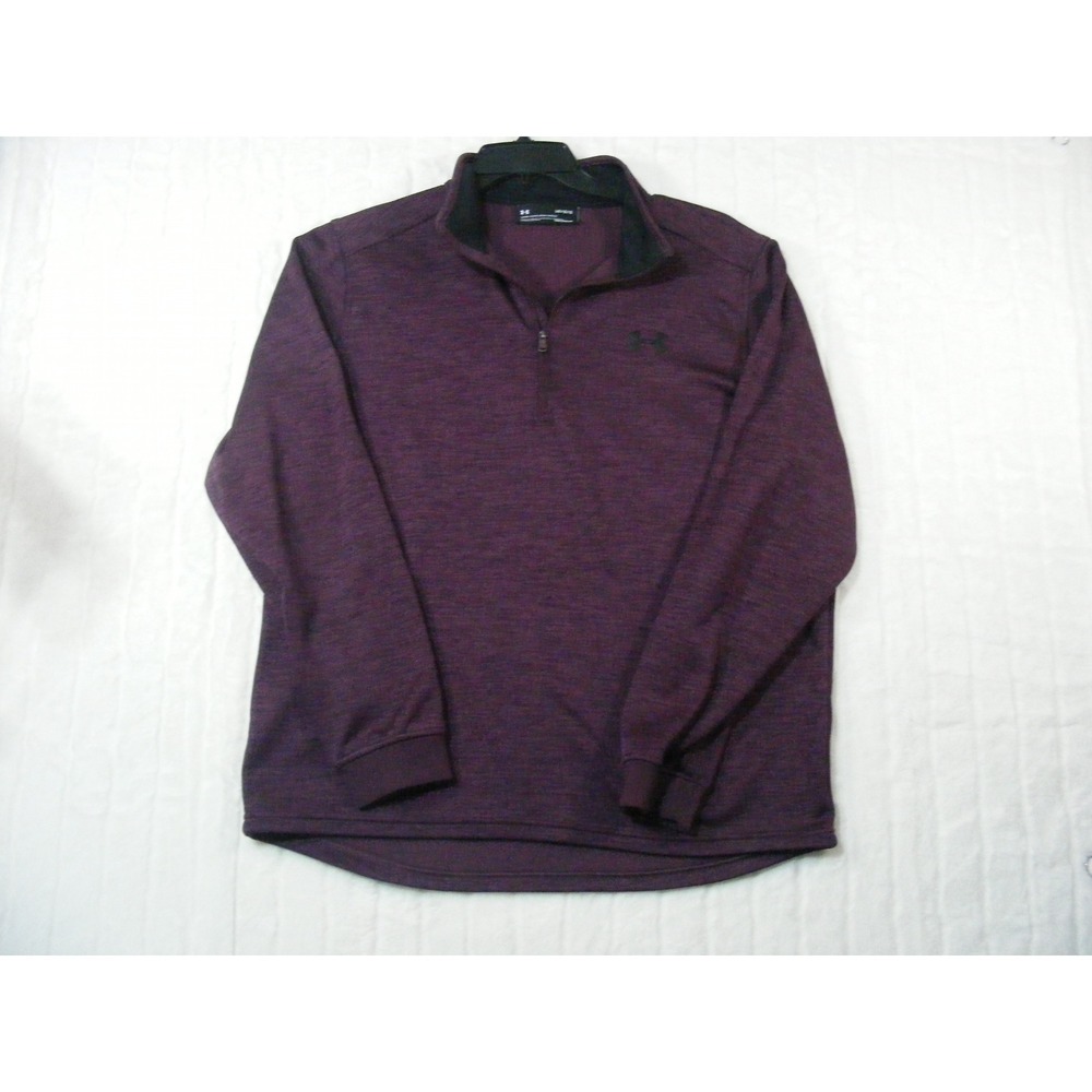 Under Armour ColdGear Pullover Mens Large Purple Excellent 1/4 Zip Loose Fit
